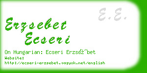 erzsebet ecseri business card